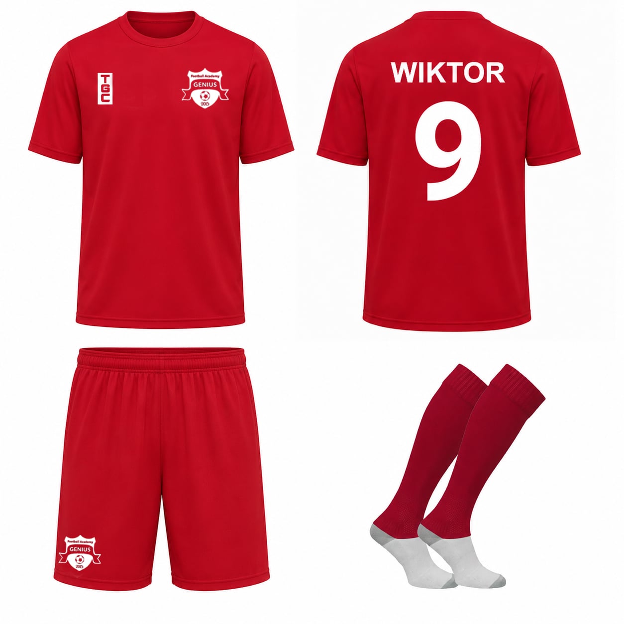 Komplet treningowy TGC - Genius Akademia Piłkarska - Personalizowana (Imię + Numer)